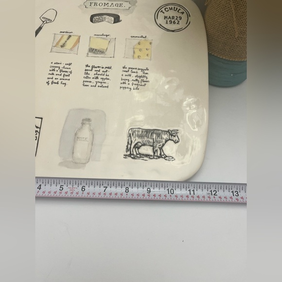 Rae Dunn By Magenta Fromage Ceramic Cheese Board Platter. Like new with tag. - Picture 6 of 9